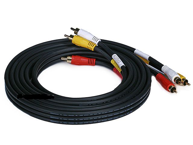 10FT Triple RCA Stereo Video Dubbing Composite Cable (3 x RG59U)